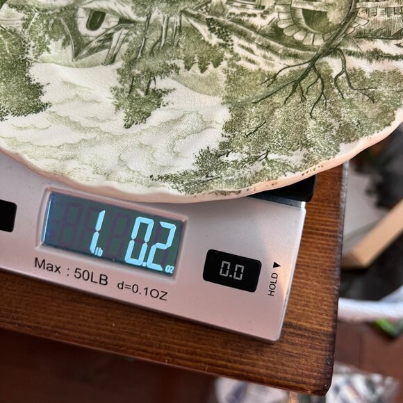 Vintage Rossini Country French Green Transferware Dinner Plate Japan Shabby Chic - Picture 8 of 8